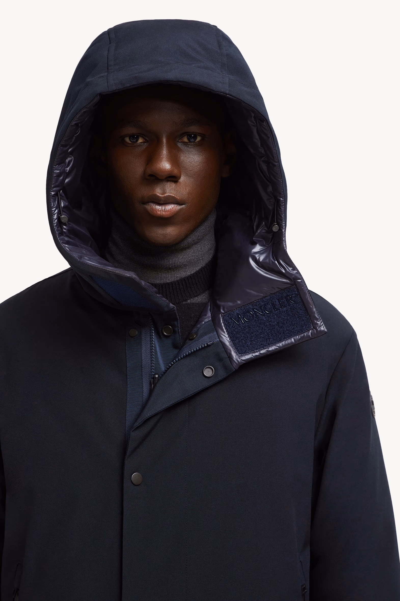 Fowey Reversible Hooded Short Down Jacket Men Navy Blue Moncler 4
